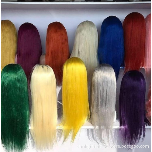 Superseptember  Sunlight red human hair wig body Silk lace frontal vietnamese hair body wave transparent lace closure